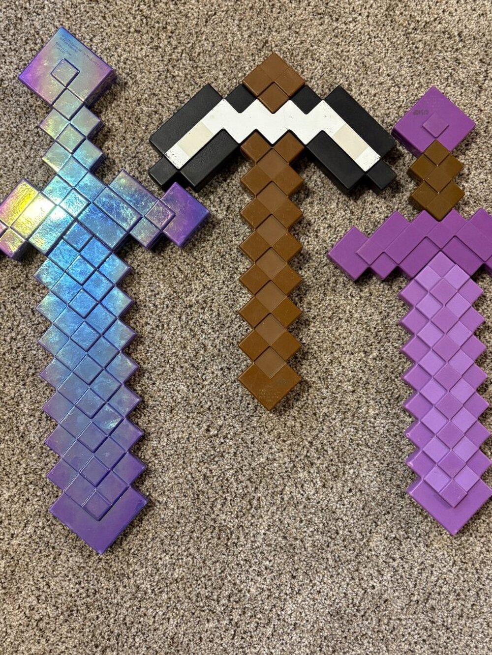 Minecraft Sword Pickaxe Role Play Toy Lot of 3